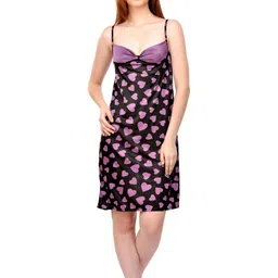 PHALIN Printed Satin Babydoll (Size- Free)-image-82