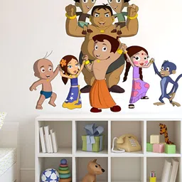 LANSTICK Brown & Purple Splash-Proof Eco-Friendly Cartoon Chhota Bheem Wallpaper-image-59
