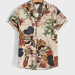 TIOR Boys Leaf Printed Spread Collar Shirt-picture-12
