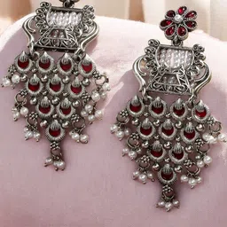 Sangria Stone Studded Earrings-53