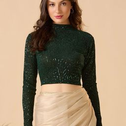 SALWAR STUDIO Turtle Neck Full Sleeves Blouse-image-26
