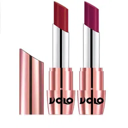 VOLO Set Of 2 Creme Matte Lipstick With Vitamin E-3.5 g Each- Magenta- 643 - Red-645-31