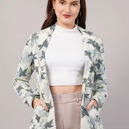 WESTCLO Printed Slim-Fit Notched Lapel Single-Breasted Blazer-picture-20