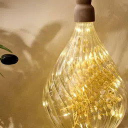 Home Centre Transparent Textured Glass Contemporary Hanging Light-60