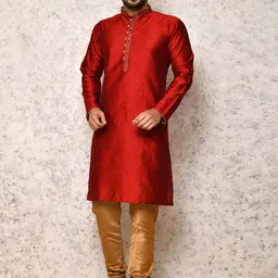 RANAK Men Pure Cotton Straight Regular Kurta with Churidar-picture-17