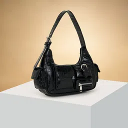 Forever Glam by Pantaloons Colourblocked PU Structured Shoulder Bag-12