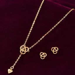 Voylla Gold-Plated Valentine's Day Forever In Love Pendant Set-image-25