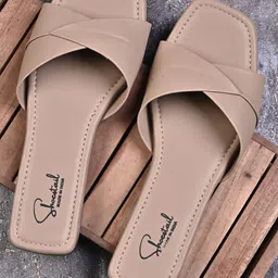 Shoestail Women Strappy Square Toe Flats-4