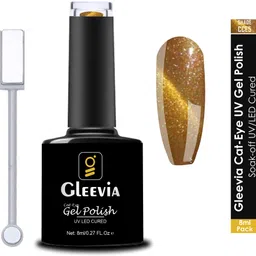 gleevia Cat-Eye UV Gel Nail Polish| Magnetic Gel Polish 8ml with Dual-Head Magnet CCE5 Shade Code: CCE5- Sandy Brown-picture-1