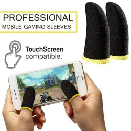 WILDBRAIN Combo Pack of Touch smoothly Run Blue Finger Sleeve Cap and Fastest Firing sensored Trigger for Sweat Breathable Full Touch Screen to Mobile pubg/Call Off Duty/Free fire Game Trigger For IOS Android Joystick image 4