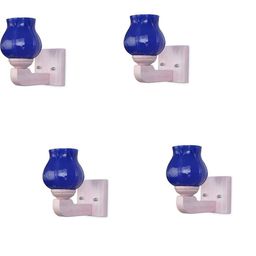 1ST TIME Pack Of 4 Blue Glass Traditional Cylinder Shaped Wall Lamps-picture-31