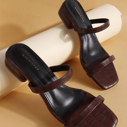 Chemistry Textured PU Work Block Sandals with Buckles-7
