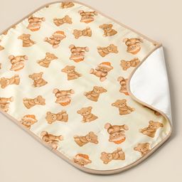 Fancy Fluff Beige Infants Cotton Printed Mattress Protector-image-60