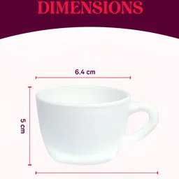 Larah by BOROSIL White & Green 6 Pieces Printed Opalware Glossy Cups - 140 ml Each image 5