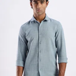 NEVER NEUD Men Air Like Linen Vintage For Viscose Spread Collar Full Sleeves Shirt-picture-5