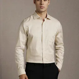 Louis Philippe Men Ethnic Motifs Printed Spread Collar Pure Cotton Formal Shirt-picture-13