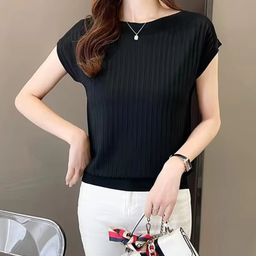 KPOP Women Boat Neck Solid Top-picture-19