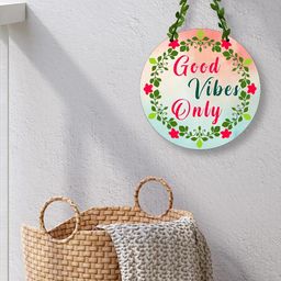 Arpita Crafts Good Vibes Only Multi Colour Wooden Wall Hanging-image-48