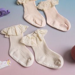 KICKS & CRAWL Infant Girls Pack Of 2 Striped Cotton Socks-53
