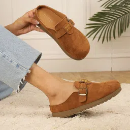 Truffle Collection Suede Flatform Sandals with Buckles image 5