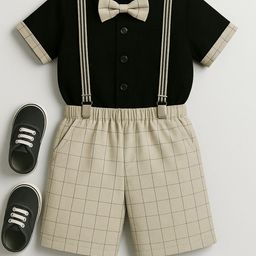 FABIZZA Boys Short Sleeves Pure Cotton Shirt With Shorts-image-53
