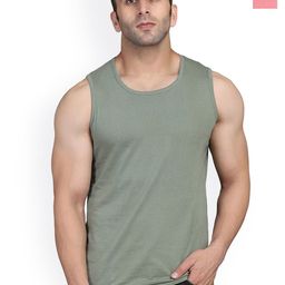 SLOWLORIS Pack Of 2 Round Neck Combed Cotton Gym Vests-picture-26