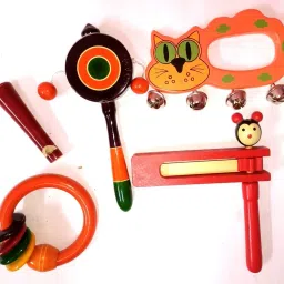 Musical Infant Toy For kids Pack of 6 Wooden Rattle-image-2