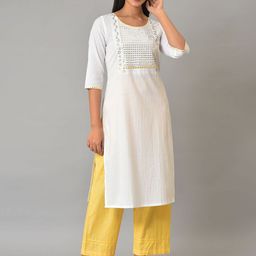 AURELIA Women Embroidered Regular Sequinned Detail Kurta with Palazzos-28