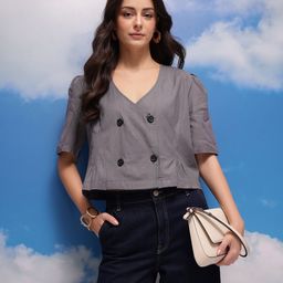 CORSICA Puff Sleeve Cotton Crop Top-picture-3