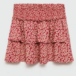 Mango Kids Girls Ruffle Detail Smocked Mini Peplum Skirt-image-77
