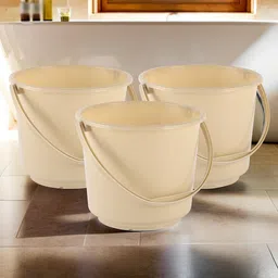 Kuber Industries Beige 3 Pieces Multi Purpose Small Buckets-5 L-51