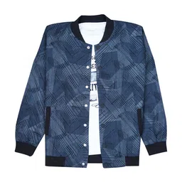 CAVIO Boys Stand Collar Abstract Printed Cotton Casual Bomber Jacket-image-97