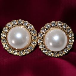 Jolly Faces Artificial Stones Studded & Pearls Beaded Circular Shaped Studs-10