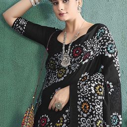 Anouk Rustic Ethnic Motifs Block Print Saree image 3
