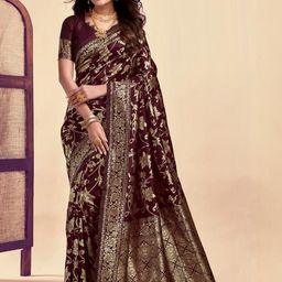 BROYAAR SHOP Women Gold Sarees-image-2