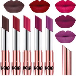 VOLO Set Of 5 Creme Matte Lipstick - 3.5g Each - 35-43-44-45-48-image-35