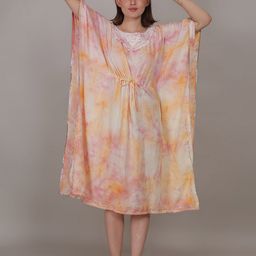 Flora & Fauna Women Kimono Sleeves Cotton Kaftan Dress-image-90
