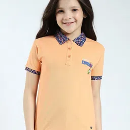 Monte Carlo Girls Floral Polo Collar Applique T-shirt-image-78