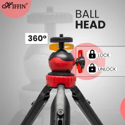 Hiffin (HF-350) (18CM) Portable & Extendable Mini Tripod with 360 Degree Ball Head & Mobile Holder for Smart Phones | GoPro | DSLR Compact Cameras | Maximum Load Upto : 1 kg Tripod image 3