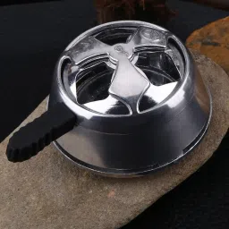 Lotus Silver Hookah Cloud Heat Management Coal System, Metal Charcoal Holder Aluminium Inside Fitting Hookah Mouth Tip-image-20
