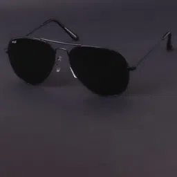 Irayz Unisex Black Lens & Black Aviator Sunglasses with-35