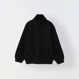 SPUNKIES Unisex Kids Mock Collar Solid Cotton Casual Bomber Jacket-picture-52