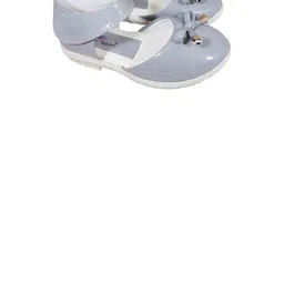 NEW LATEST Girls Grey Shoe Type Leather Sandals With Bow Detailing-image-98