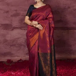 Mitera Woven Design Zari Silk Blend Banarasi Saree-image-59