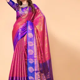 jayant creation Woven Design Zari Silk Banarasi Saree With Unstitched Blouse Piece-picture-8