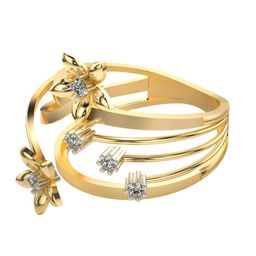 VALANOVA Yellow Gold Plated Sterling Silver 0.11 Ct Lab Grown Diamond Ring-image-60