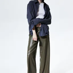 H&M Wide Coated Joggers-image-88