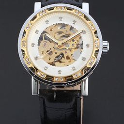 FORSINING Men Skeleton Dial & Leather Straps Analogue Watch FSG8012M3T3-6