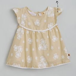 Hopscotch Girls Floral Print Flutter Sleeves A-Line Dress-picture-16