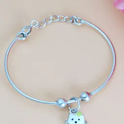 Tuanz Silver Jewelry Kids Pack Of 2 925 Silver Enamelled Rhodium-Plated Link Bracelet-55